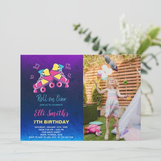 Skating Party Uitnodigingen voor kinderen (Staand voorkant)