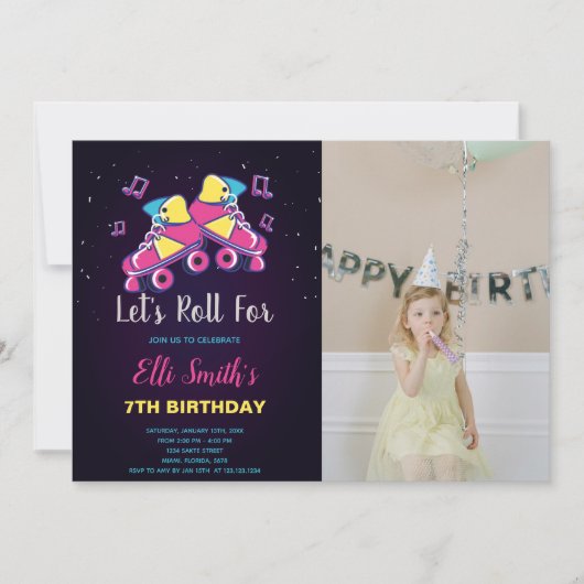  Skating Party Uitnodigingen voor kinderen (Voorkant)