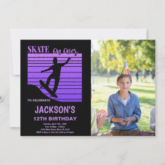 Skating Party Uitnodigingen voor kinderen (Voorkant)