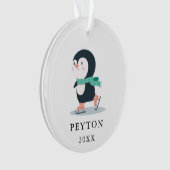 Skating Penguin Kind Baby kerstversiering Ornament (voorkant)