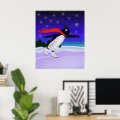 Skating Penguin Poster (Thuiskantoor)