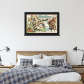 Skating, Picnic, Rowing Boat, Skating Fjord Zweden Canvas Afdruk (Insitu (Slaapkamer))