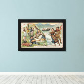 Skating, Picnic, Rowing Boat, Skating Fjord Zweden Canvas Afdruk (Insitu (Houten vloer))