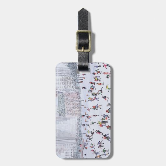 Skating Rink Central Park New York 1994 Bagagelabel (Voorkant verticaal)