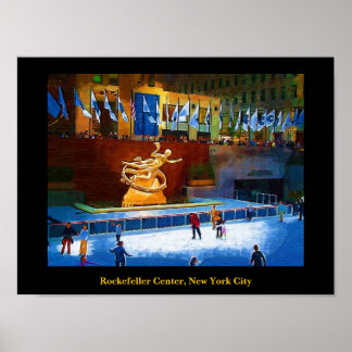Skating Rink, Rockefeller Center, New York City Poster