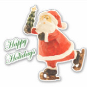 Skating Santa Sticker (Voorkant)