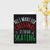 Skating Skate - Group Matching Family Christmas Fu Kaart (Gele Bloem)