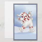 Skating Snowman Briefpapier (Voorkant / Achterkant)