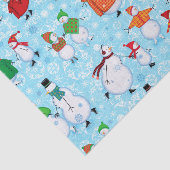 Skating Snowmen Holiday Tissuepapier (Detail)