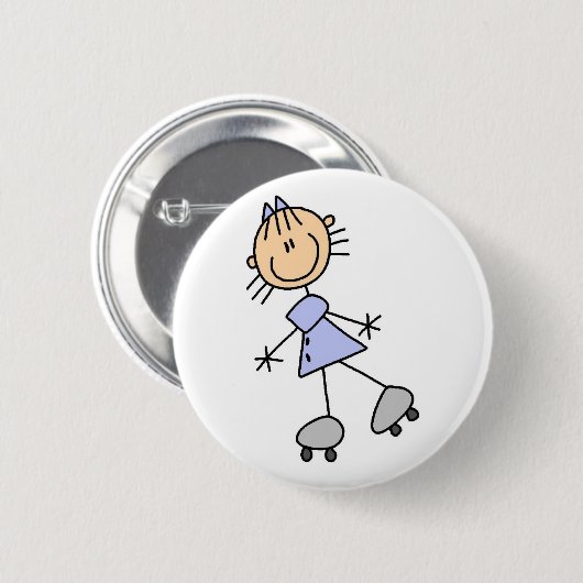 Skating Stick Girl Button (Voorkant /achterkant)