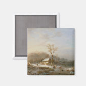 Skatingscène, 19e eeuw magneet (Voorkant / Achterkant)