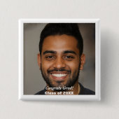 Skaymarts | Afstudeerder Fotocongraten Aangepaste  Vierkante Button 5,1 Cm (Voorkant)