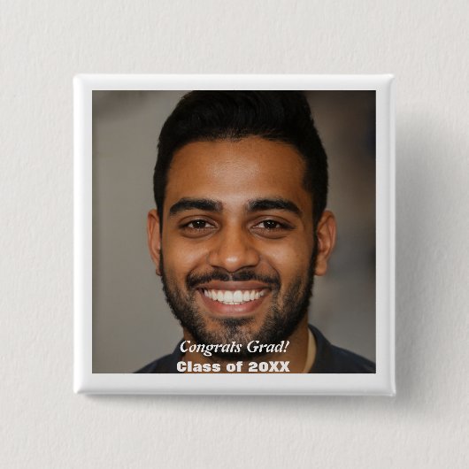 Skaymarts | Afstudeerder Fotocongraten Aangepaste  Vierkante Button 5,1 Cm (Voorkant)