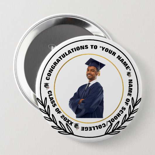 Skaymarts | Afstuderen Fotoconcert Ronde Button 4,0 Cm (Voorkant /achterkant)