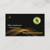 Skaymarts | Black Gold Minimalist Custom Logo Busi Visitekaartje (Voorkant)