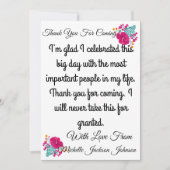 Skaymarts | Bloemrijke dankkaart voor komst Bedankkaart (Voorkant)