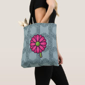 SKAYMARTS | Blue Boho Roos Design Shopping Bag Tote Bag (Dichtbij)