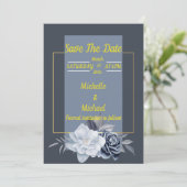 Skaymarts | Elegant Roos Floral Save the Date Kaar (Staand voorkant)