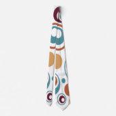 Skaymarts | Elegante Blauwe Bruine en Witte Kantoo Stropdas (Achterkant)