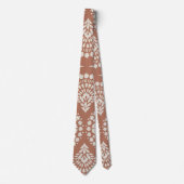 Skaymarts | Elegante bruine met witte design Stropdas (Voorkant)
