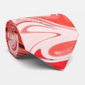 Skaymarts | Elegante moderne Rode Witte Eenvoudige Stropdas (Opgerold)