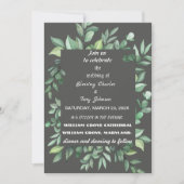 Skaymarts | Floral Calligraphic Minimalist Wedding Kaart (Voorkant)