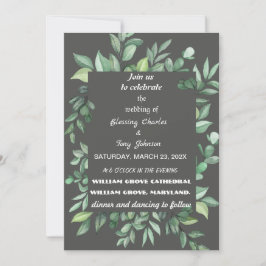 Skaymarts | Floral Calligraphic Minimalist Wedding Kaart