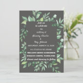 Skaymarts | Floral Calligraphic Minimalist Wedding Kaart (Staand voorkant)