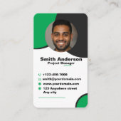 Skaymarts | Foto Simple Green Black Modern Visitekaartje (Voorkant)