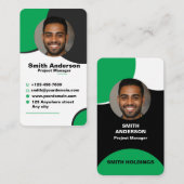 Skaymarts | Foto Simple Green Black Modern Visitekaartje (Voorkant / Achterkant)