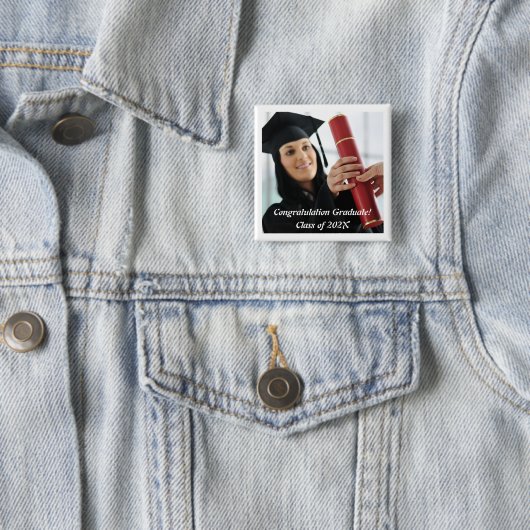 Skaymarts | Gefeliciteerd met onze Afstuderen 202X Vierkante Button 5,1 Cm (In situ)