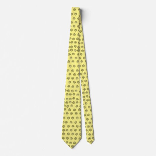 Skaymarts gele kleur zwarte Stropdas (Voorkant)