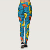 SKAYMARTS | Leggings van de Prints van geel Floren (Achterkant)