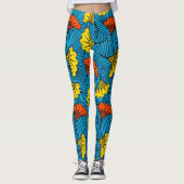 SKAYMARTS | Leggings van de Prints van geel Floren (Voorkant)
