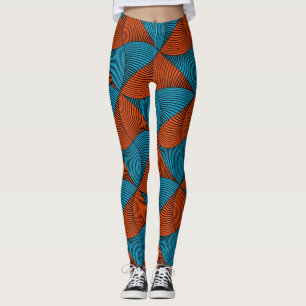SKAYMARTS   Leggings van het Blauwe Patroon Africa