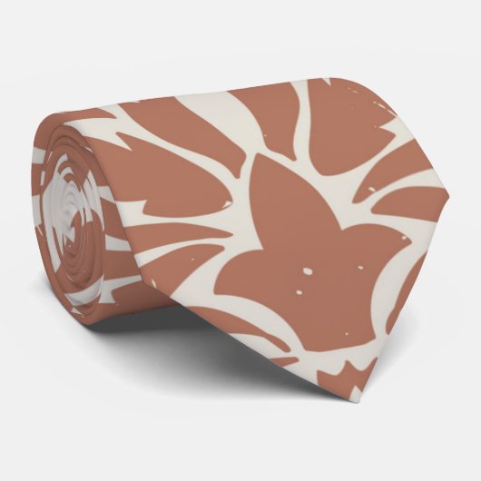 Skaymarts | Modern Trendy Brown and White Kantoor Stropdas (Opgerold)