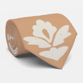 Skaymarts | Modern Wit Bruin Kantoor Cute Stropdas (Opgerold)