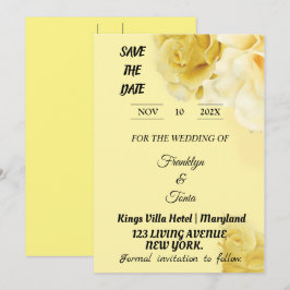 Skaymarts | Romantische gele botanische meetkunde Save The Date