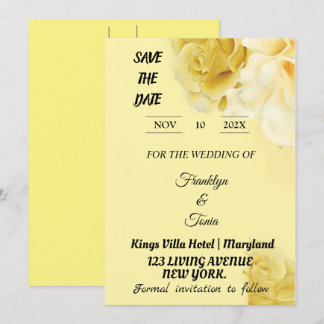 Skaymarts | Romantische gele botanische meetkunde Save The Date
