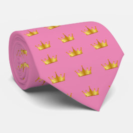 Skaymarts roze kleur gouden kroonkroon stropdas