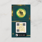 Skaymarts | Unieke Groene en Gouden QR-code Modern Visitekaartje (Achterkant)