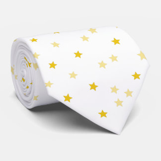 Skaymarts White Golden Star Stropdas