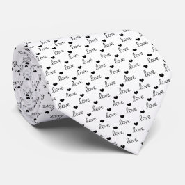 Skaymarts White Love Design Stropdas