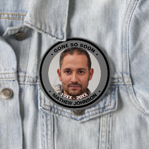 Skaymarts Zo snel mogelijk een begrafenisfoto Ronde Button 4,0 Cm