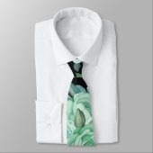 Skaymarts | Zwarte Floral Waterverf bruiloft Stropdas (Gebonden)