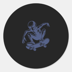 Skeeler Mannen Skater Skateboarden Tieners Jongens Ronde Sticker