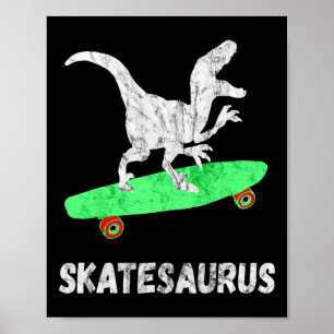 Skeelerboard Dinosaur Skeeleren T-rex Grappige Ske Poster