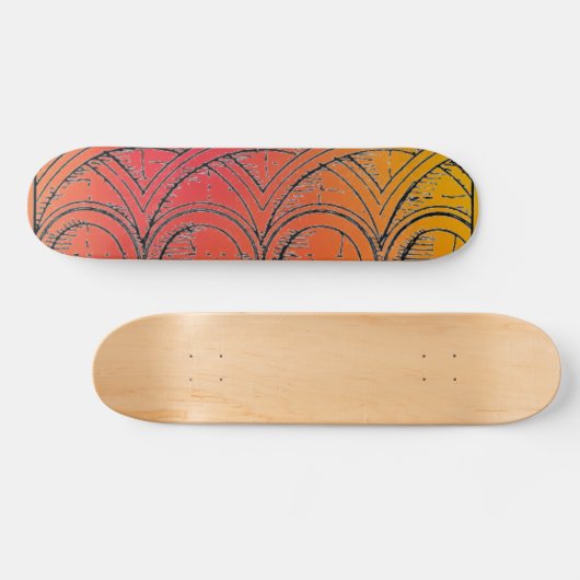 Skeelerboard met middeleeuwse architectuur persoonlijk skateboard (Horizontaal)