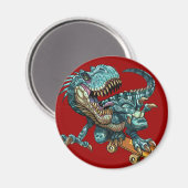 Skeelerende Dinosaurus Magneet (Voorkant / Achterkant)