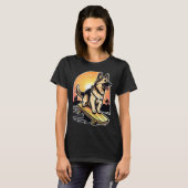 Skeelerende Duitse Herdershond T-shirt (Voorkant volledig)